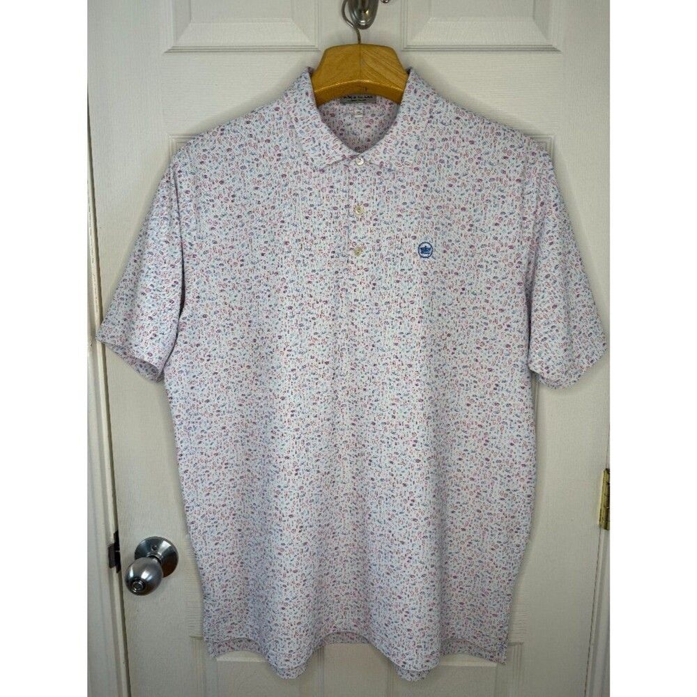 Peter Millar Summer Comfort Chili Peppers AOP Crown Performance Polo Size XL